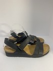 NAOT BLACK LEATHER KAYLA WEDGE SANDALS SIZE 42 U.S. 11-11.5