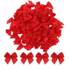 Mini Bows, 100 Pcs 1 Inch Small Red Bows Satin Ribbon Bows Tiny Premade Bows ...