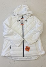Tommy Hilfiger Women's Hooded Stretch Shell Quilted Jacket White Size XXL