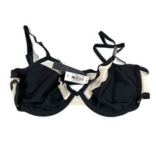 NEW Victorias Secret 32D Unlined Demi Bra Black Beige Mesh Sheer Underwire 2748