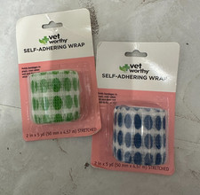 2pc Vet Worthy Self Adhering Wrap for Dogs Self Adhesive Bandage Wrap for Wounds