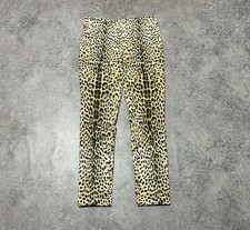 Roberto Cavalli Women  s Leopard Pants Jeans Y2K Italy Animal Print Belt Size XS