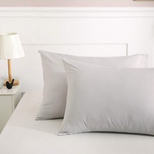 Pillow Cases Queen, 2 Pack Gray Microfiber Pillow Case with 2000 Thread Count,