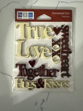 We R Memory Keepers Distressed Out True Love Together Hugs/Kisses Scrapbooking