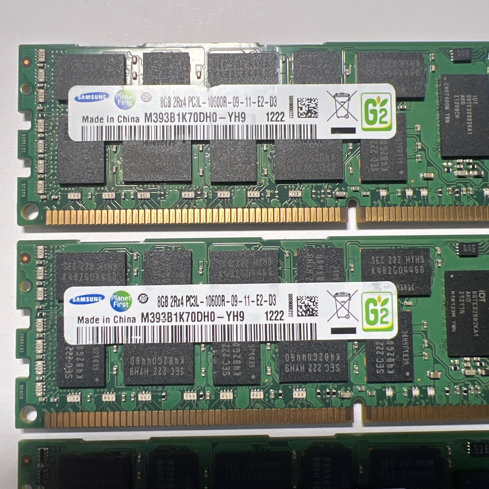 как выглядит Samsung 8GB 2RX4 PC3L-10600R-09-11-E2-D3 ECC REGISTERED DDR3 Lot of 4 фото