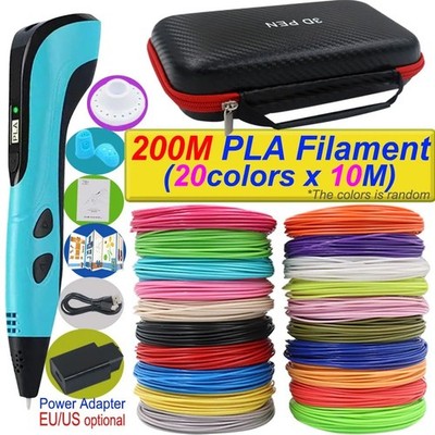 New Style 3D Printing Pen Set for Kids with PLA Filament Power Supply Travel Cas