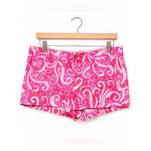 Lilly Pulitzer Walsh Shorts Size 14 Pink Paisley Cotton Preppy Summer