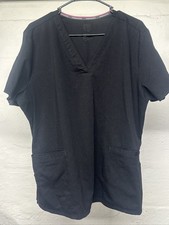 Vince Camuto Women  s XL Black Short Sleeve Scrub Top Polyester