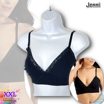 NWT Jenni Women's XXL On Repeat Wide Lace Bralette 100120857, Black