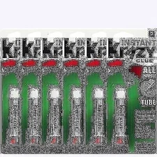 6 Pack Krazy Glue Instant All Purpose Tubes .07 Oz Each