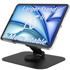 Metal Tablet Stand, Adjustable 360  Rotation Tablet Holder Compatible with 4-...