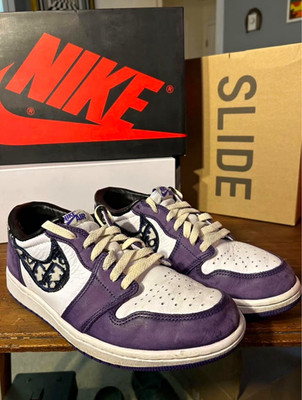 Custom Jordan 1 low Dior swoosh