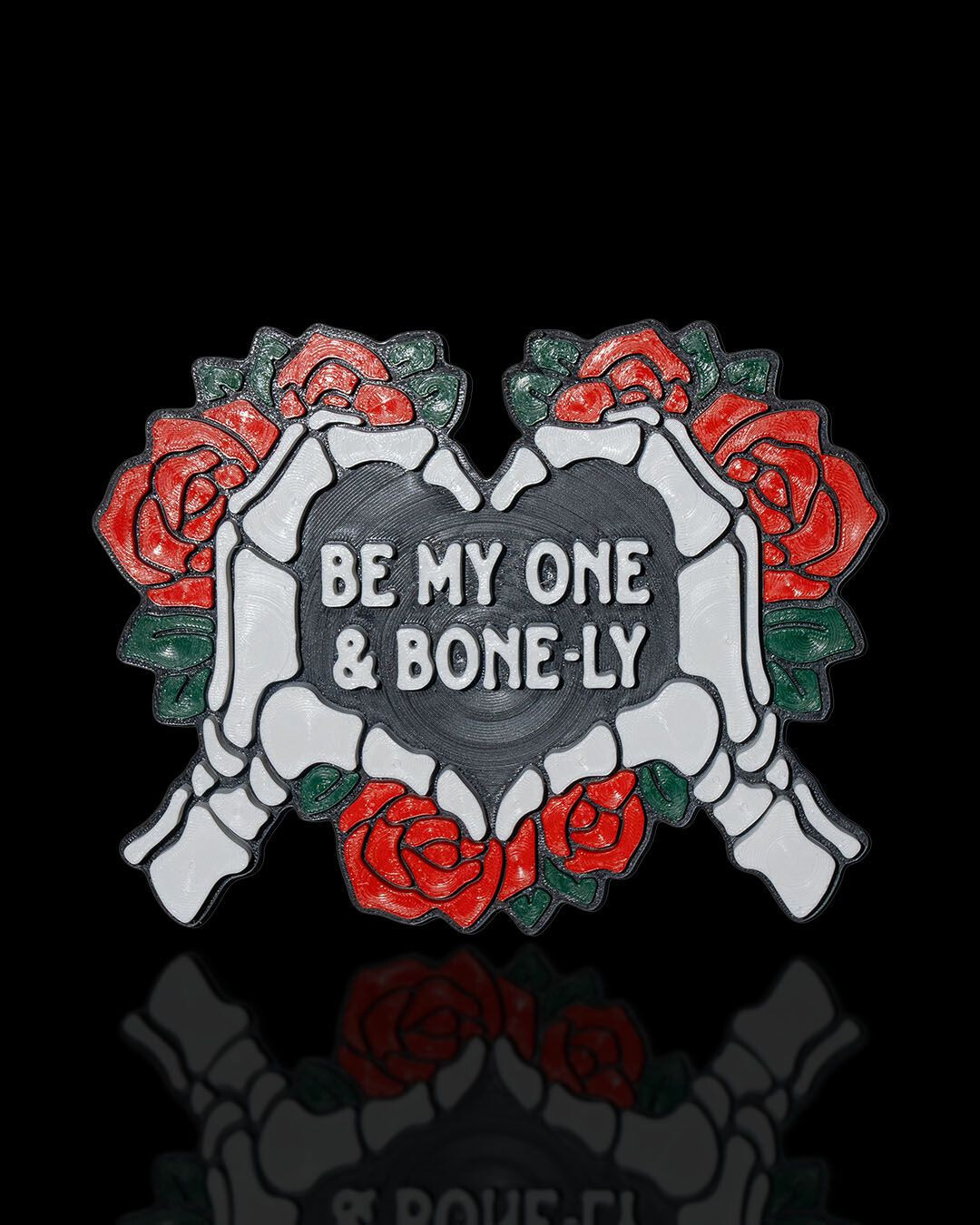 Valentinstag/Jubiläumsgeschenk | Skelett | Rose | Wandbild | süß | Liebe | kitschig