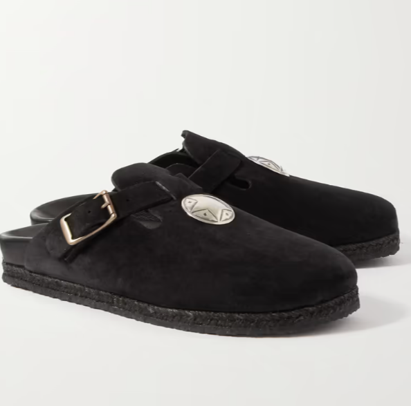 YUKETEN Sal 1 w/ Silver Concho Suede Clogs - Black | eBay