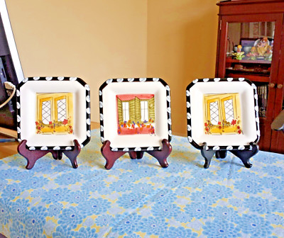 Vintage Bistro Bouteilles 6'' Plates by Carrie Olsen Garrard