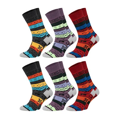 CHILI LIFESTYLE Thermosocken Color super warm 6 Paar Damen Herren Baumwolle Weichbund ohne Gummi