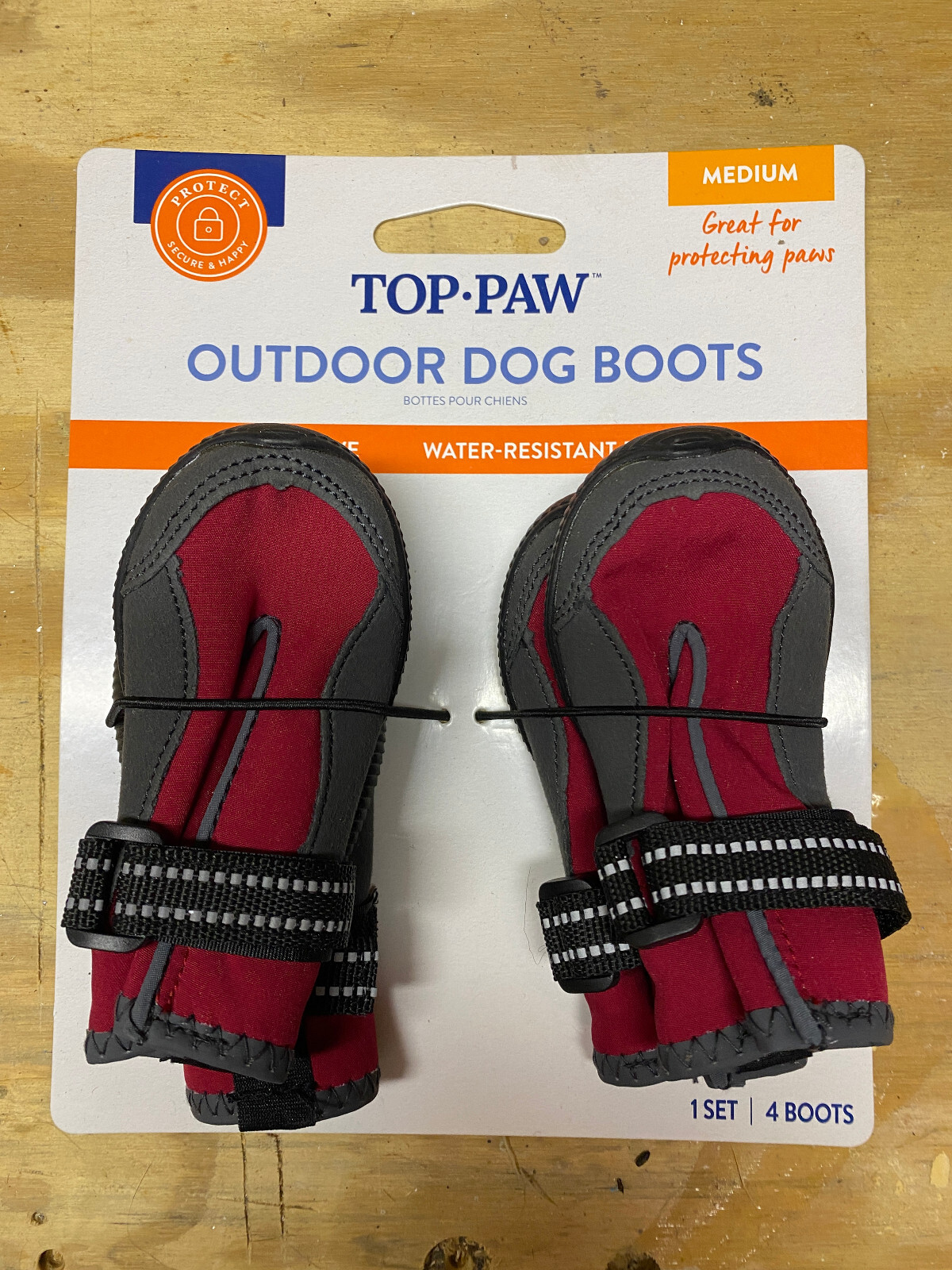 Top Paw Outdoor Dog Boots Small Reflective Red Gray eBay