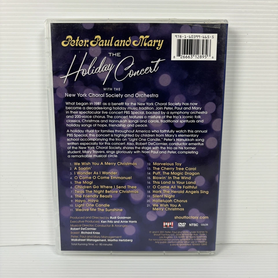 The Holiday Concert DVD Peter Paul & Mary Region Free NTSC Free Tracked Postage - Image 2 of 4