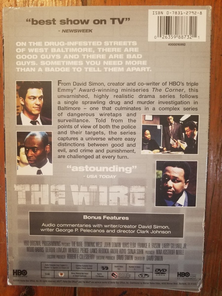 The Wire The Complete First Season 1 Very Good HBO Series 5 Disc