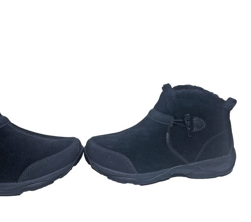 Women's Explore 24 Easy Spirit Black Suede Ankle Bootie Size 8 W New - Imagen 8 de 11