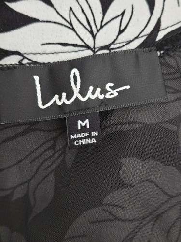 Lulus Dress Women M Black White Floral Lined Sleeveless Zip Summer - Picture 11 of 14