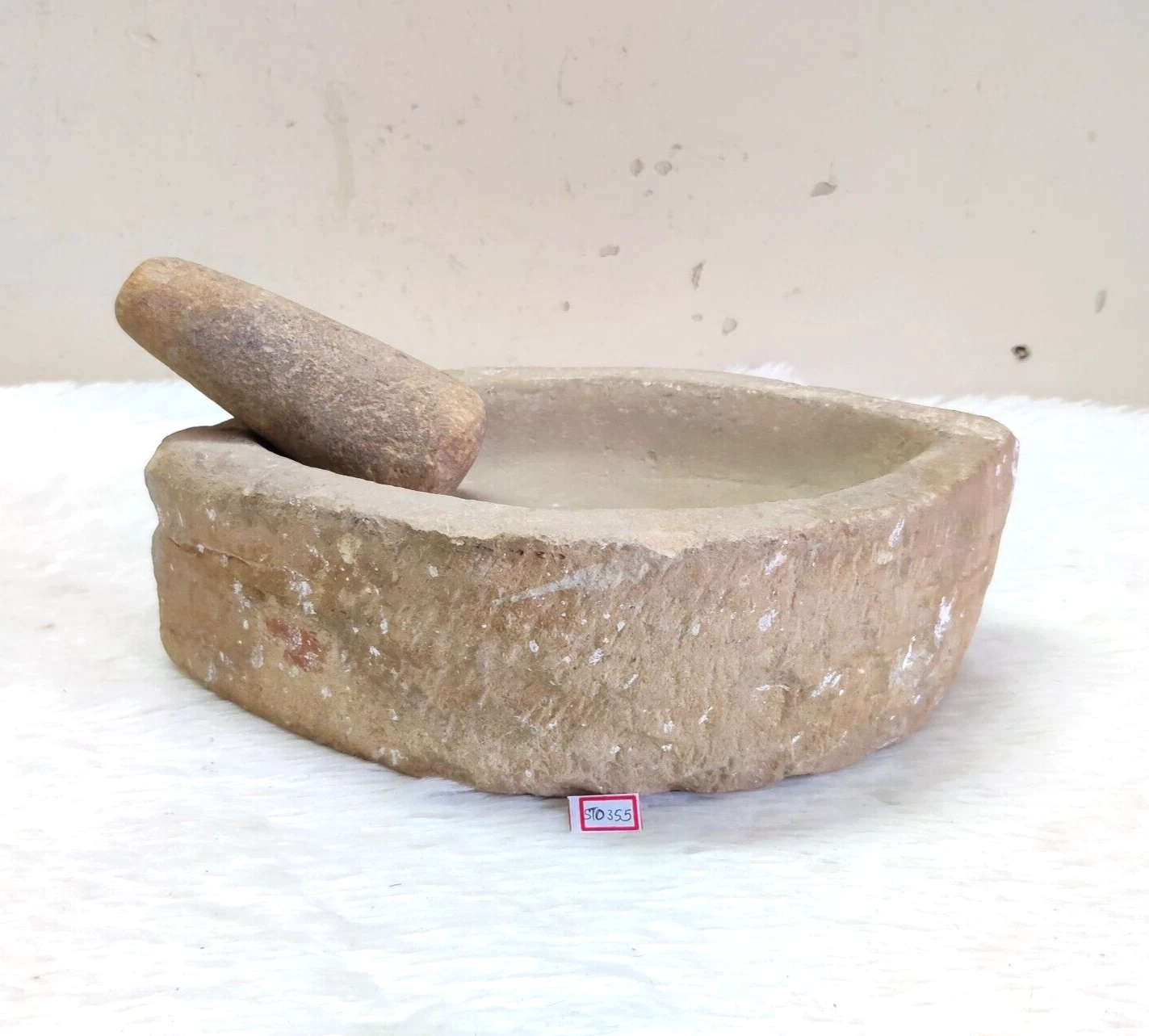 Antique Handmade Stone Mortar Pestle Homeopathic Old Medicine mortar STO355