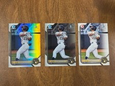 Lot (3) ERIC BROWN JR. 2022 Bowman Draft 1 Refractor 1 Chrome 1 Base *ShipsNow