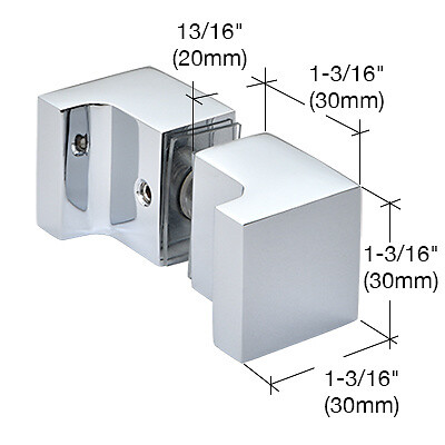 CRL SDKSQ2CH Polished Chrome Back-to-Back Square Finger Pull Knob - Picture 1 of 4