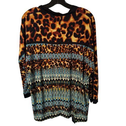 Rafaella Jacket Size L Brown Multi Open Front Women Jacket - Picture 6 of 12
