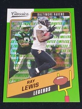 Ray Lewis 2021 Classics Timeless Tributes Green Parallel #21/25 Ravens