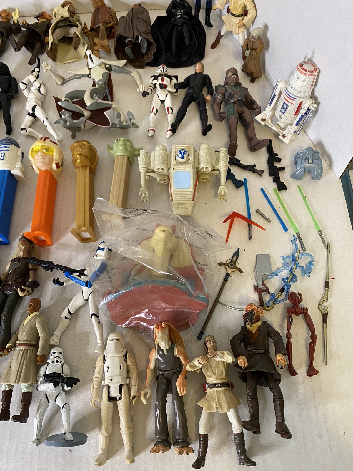 Lot 80+ Loose Star Wars Figures Pieces 3.75” Various Sizes 70’s 80’s 90