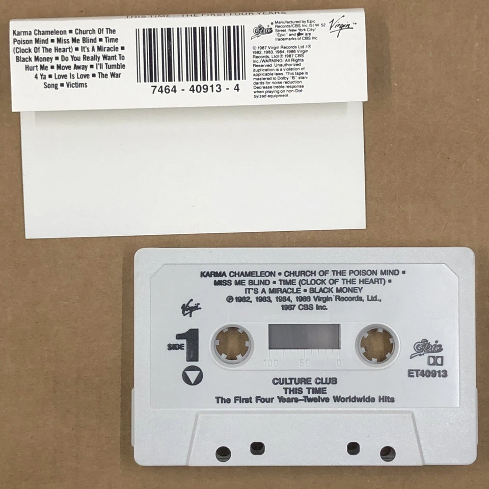 CULTURE CLUB Cassette Tape 80s Synth Pop THIS TIME BEST OF KARMA CHAMELEON - Image 2 of 4
