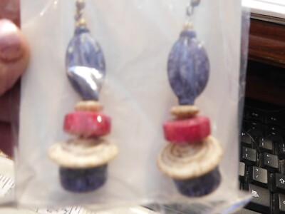 Vintage pierced bead earrings, gaudy,,hippie look