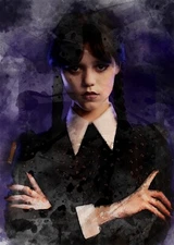 Jenna Ortega Wednesday Sketch Card Limited #ed/100 John Rudolph Signed