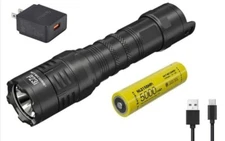 Nitecore P23i Long Range 21700 Tactical Flashlight W/ QC 3.0 USB Charger Adapter