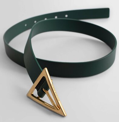 ベルト BOTTEGA VENETA ARMY GREEN LEATHER TRIANGLE BELT BOTTEGA VENETA Triangle Leather Belt in Raintree Green Size