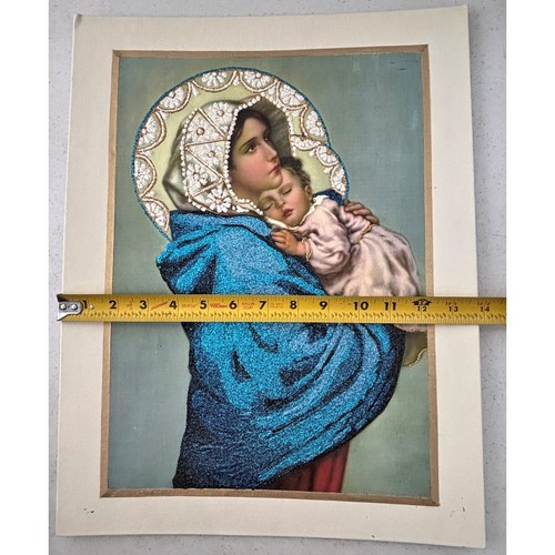 Impresión de cuadro católico adornado Madonna Street Mary 14x18 lienzo sin marco - Imagen 10 de 10