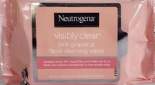 Neutrogena Visibly Clear Facial Cleansing Wipes Pink Grapefruit, 25 CT, 2 Pack