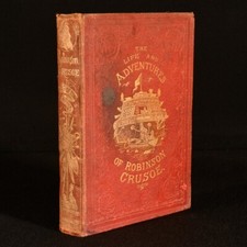 1864 The Life and Adventures of Robinson Crusoe Daniel Defoe Illustrated Kron...