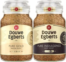 Douwe Egberts Instant Coffee Duo - One of each Pure Gold & Pure Indulgence 190g