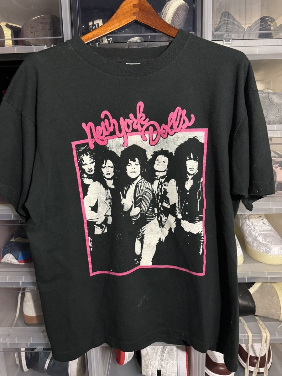 90s NEW YORK DOLLS プロモ Tシャツ USA製 黒 XL Vintage New York Dolls 90's - Black t-shirt XL Single Stitch