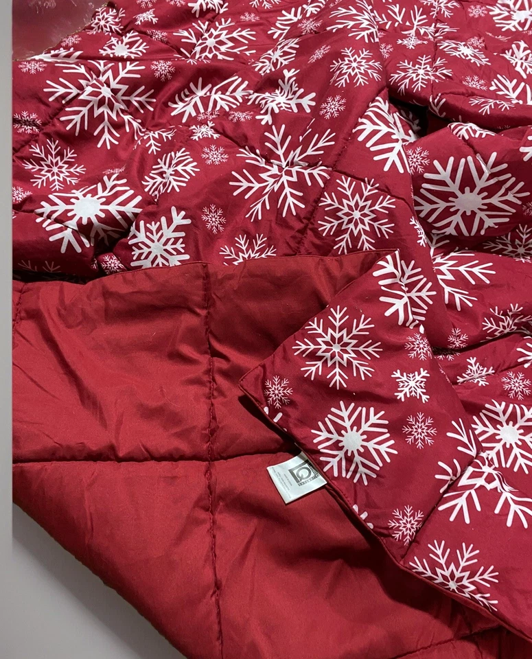 绗缝深红色女王被子雪花二手无烟家用良好状态 — 第 2/4 张图片