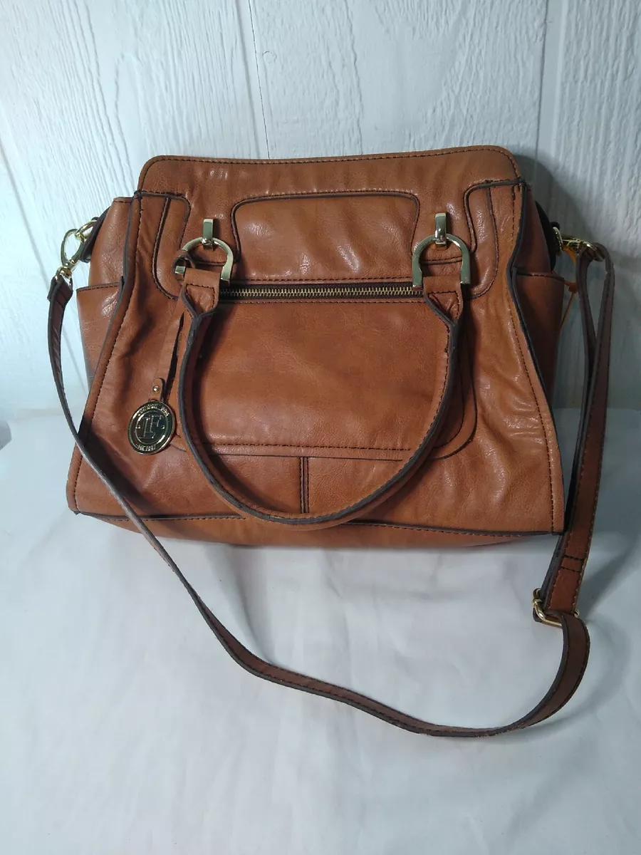 London Fog Purse Vegan Faux Leather Large Brown Handbag Shoulder Bag Roomy  | eBay