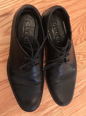 Authentic Gucci Black Leather Lace-Up Men\'s Oxfords s-l400.jpg main image 3