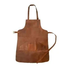 "100% Leather Chef BBQ Apron-Heavy Duty Butcher Cooking Grilling Welding Worker