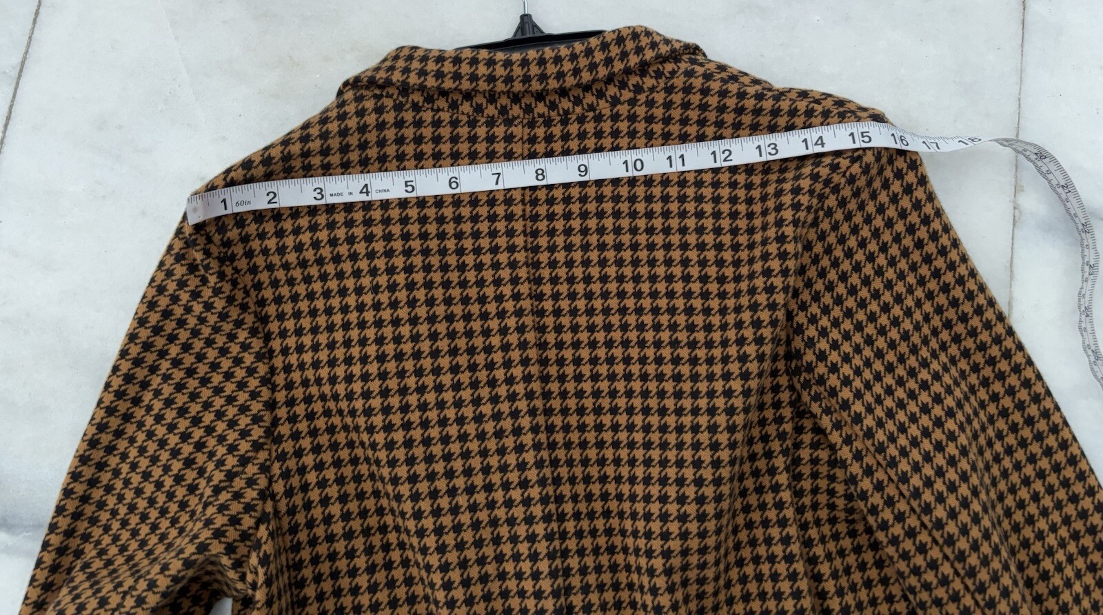 Old Navy Blazer Houndstooth Brown Black One Button Womens S Office Career Casual