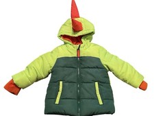 Cat Jack Green Orange Dinosaur Winter Puffer Jacket Spiked Hood Boys 12 Mo