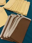 Vintage textiles luncheon, napkins cloth lot, yellow and brown group of 24 — photo 2