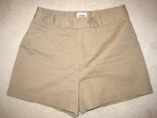 WOMENS VINTAGE PETITES BEIGE KHAKI COTTON SHORTS Small petite size 3/4 3 to 4