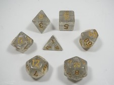 RPG Dice Set of 7 - Glitter Fog D4 D6 D8 D10 D12 D20 D00-90
